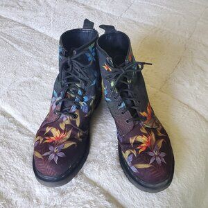Dr. Martens Air Wair Floral Castel Combat Boots 11